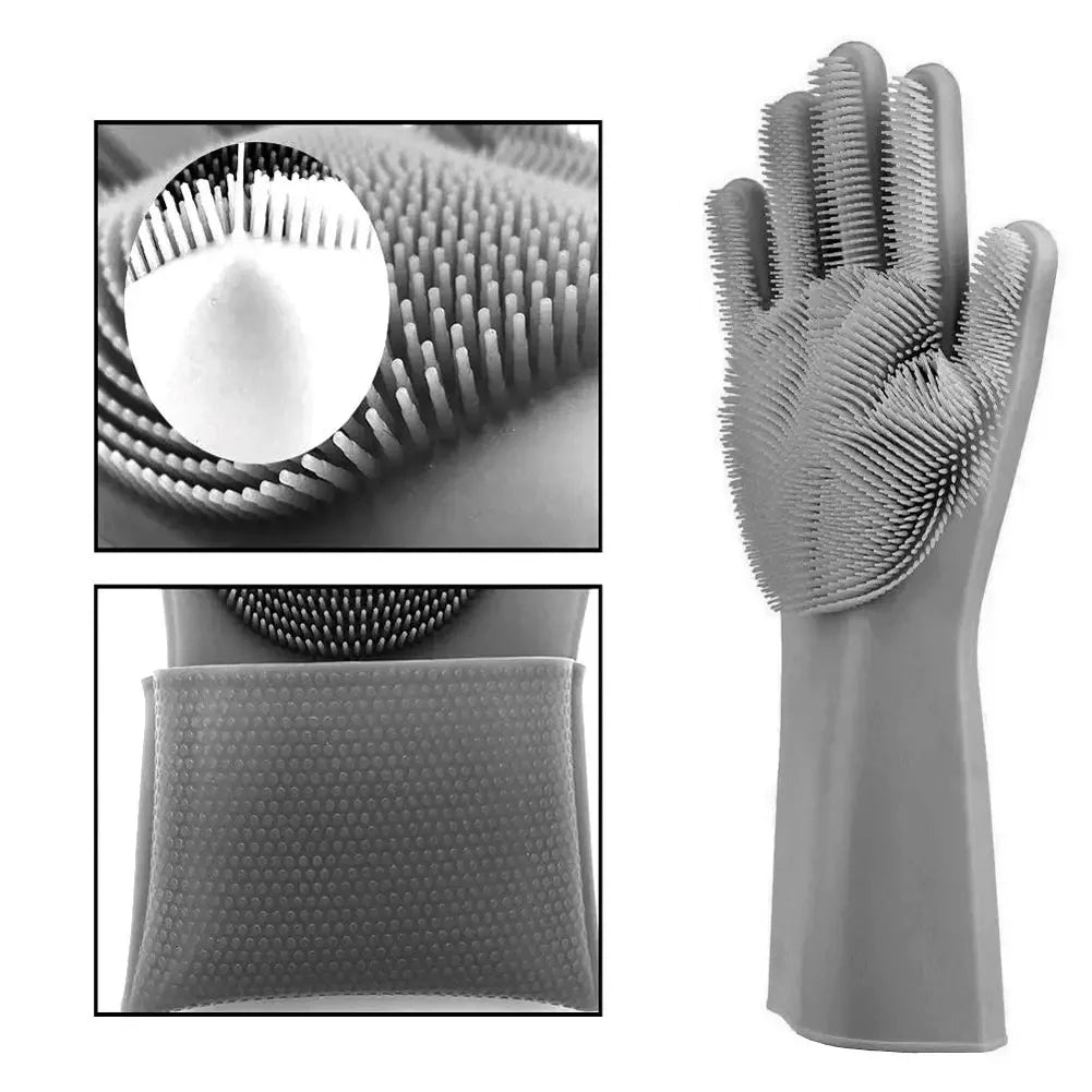 Guantes de Silicona Lava Platos Azules