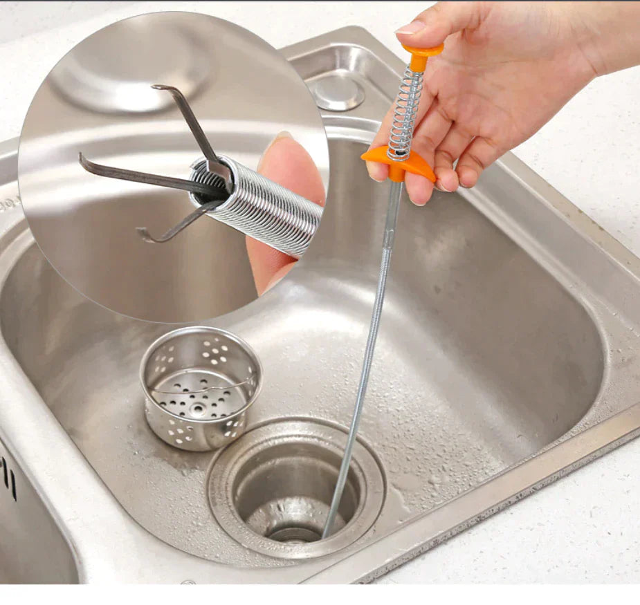 DrainFlex™ Desatascador de Tubos Flexible con Pinzas